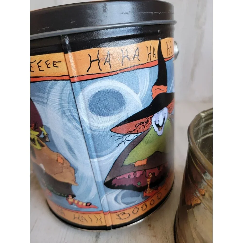 Vintage‎ witch metal bucket set Halloween home decor